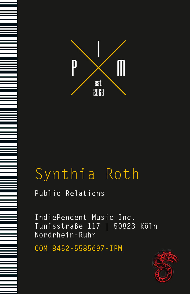 Visitenkarte Synthia Roth, IndiePendant Music Inc.